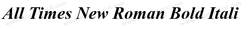All Times New Roman Bold Italic字体转换